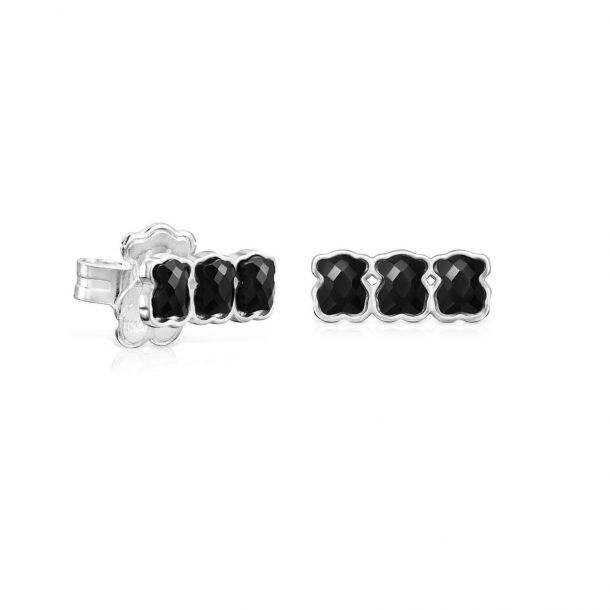 TOUS Mini Black Onyx Bar Stud Earrings REEDS Jewelers