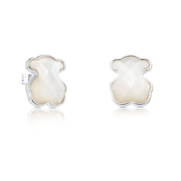 TOUS Mother-of-Pearl Bear Sterling Silver Stud Earrings | REEDS Jewelers