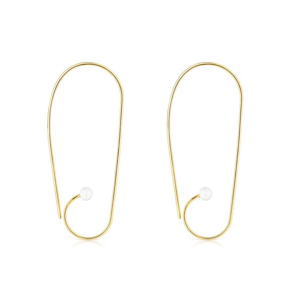 TOUS Nenufar Long Gold-Plated Pearl Earrings | REEDS Jewelers