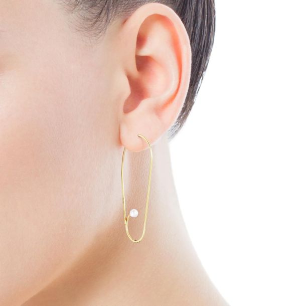 TOUS Nenufar Long Gold-Plated Pearl Earrings | REEDS Jewelers