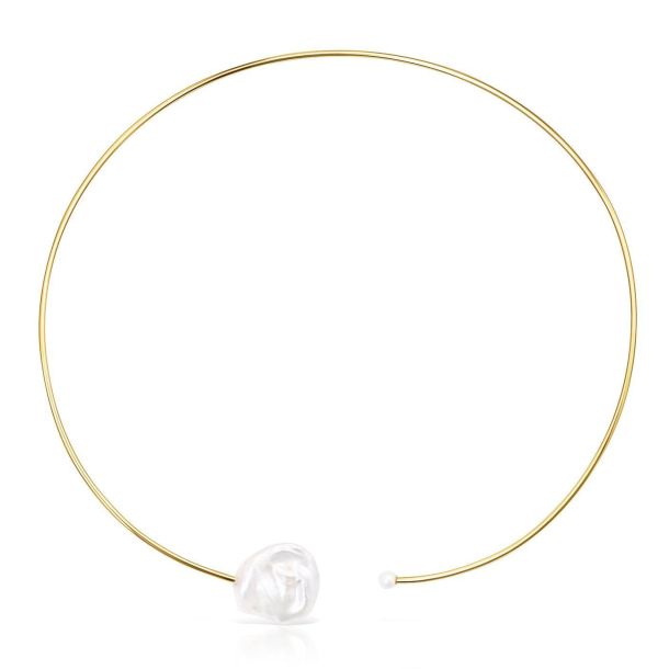 TOUS Nenufar Petal Pearl Rigid Choker Necklace | REEDS Jewelers