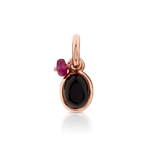 TOUS Onyx and Ruby Rose Gold-Plated Pendant | REEDS Jewelers