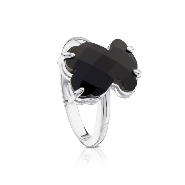 TOUS Onyx Bear Ring Size 7