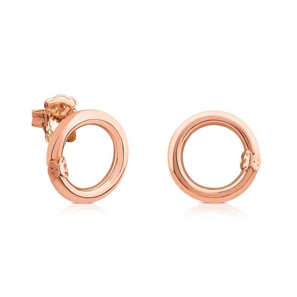 TOUS Small Rose Gold-Plated Sterling Silver Circle Hold Earrings | REEDS  Jewelers