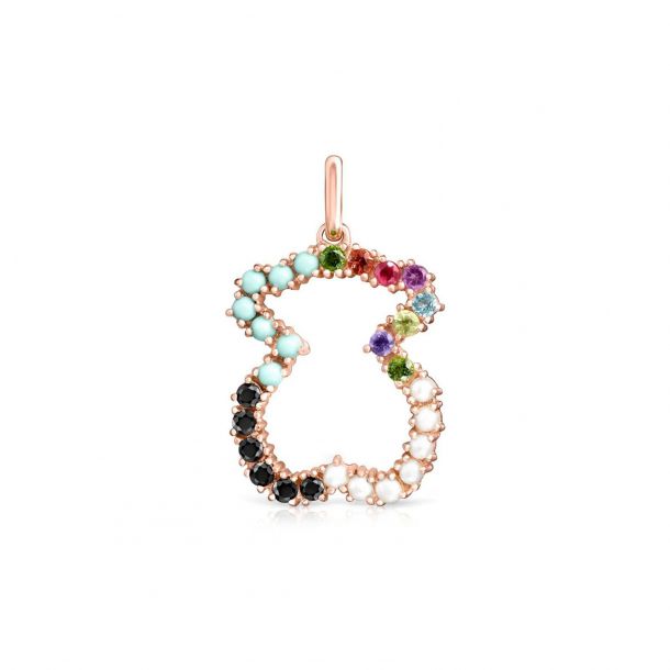 TOUS St. Valentine Rainbow Gemstone Bear Pendant | REEDS Jewelers