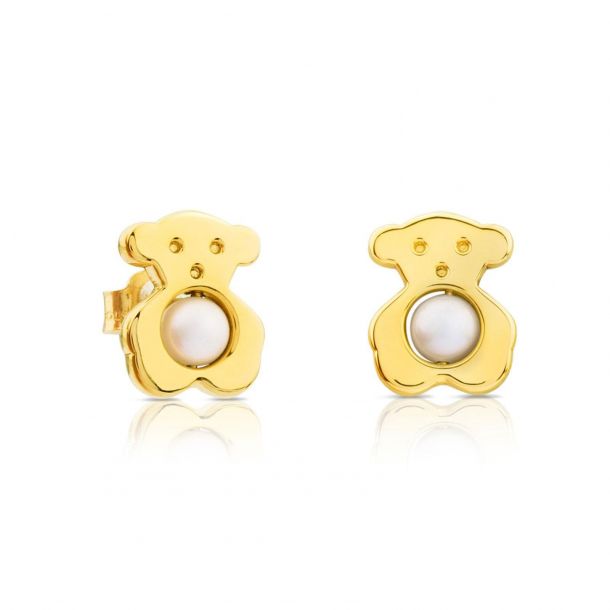 TOUS Sweet Dolls Freshwater Cultured Pearl and Gold Bear Earrings | REEDS  Jewelers