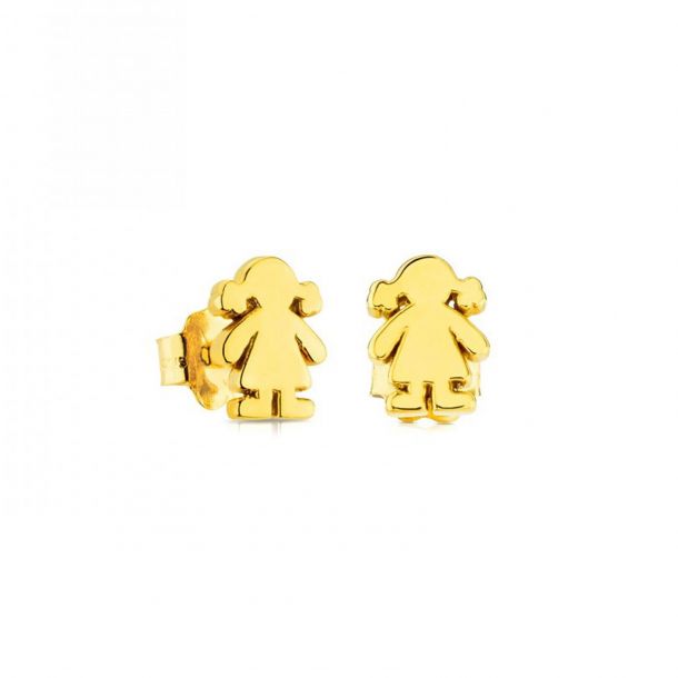 TOUS Sweet Dolls Girl Gold Stud Earrings | REEDS Jewelers