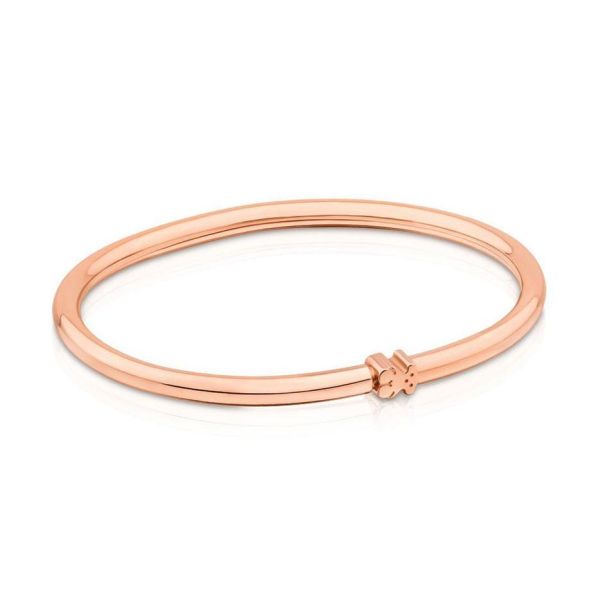 TOUS Warm Rose Gold Plated Bangle Bracelet REEDS Jewelers