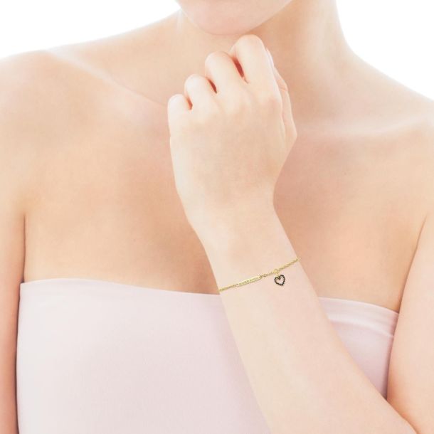 TOUS Yellow Gold-Plated Silver Vermeil and Spinel Adjustable Heart Plate  Bracelet | REEDS Jewelers