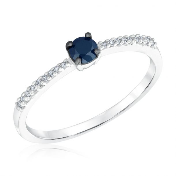 Treated Black Diamond and Diamond Promise Ring 1/4ctw | REEDS Jewelers