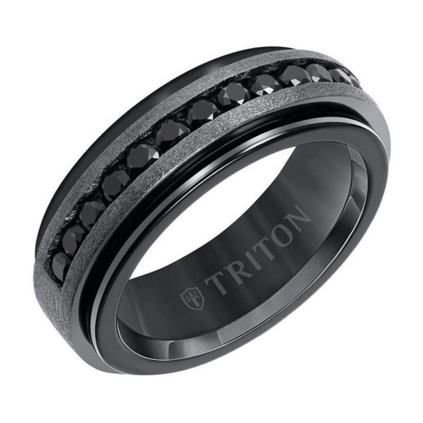 Tungsten sapphire hotsell engagement ring