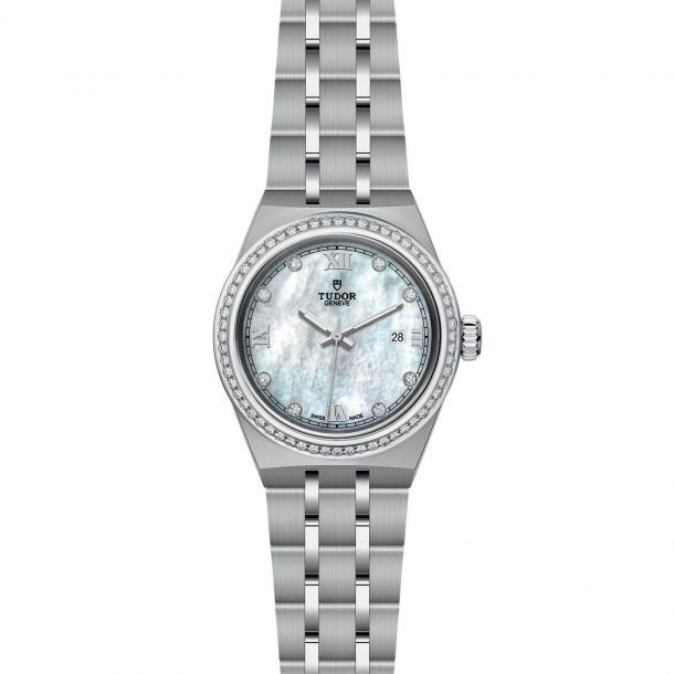 TUDOR Royal Stainless Steel Diamond Watch Mother of Pearl Dial 28mm M28320 0001 REEDS Jewelers