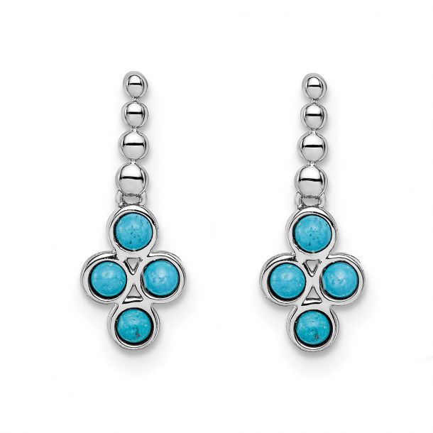 White gold and turquoise earrings on sale
