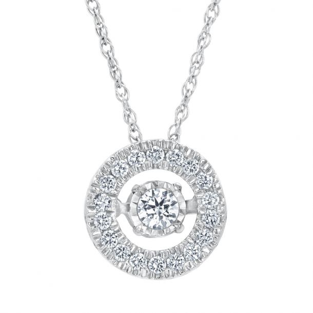 Circle necklace with diamond cheap in the middle