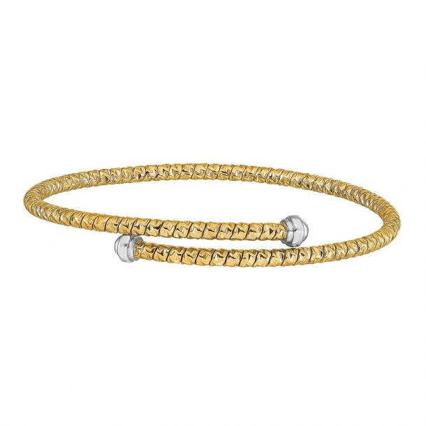 Two Tone Gold Flexible Bangle Bracelet 3mm REEDS Jewelers