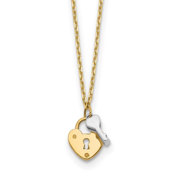 Uloveido His and Hers Love Heart Lock & Shield Key Pendant Necklace Set