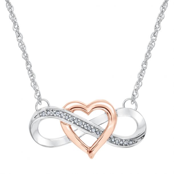 Interlocking heart pendant charm sale