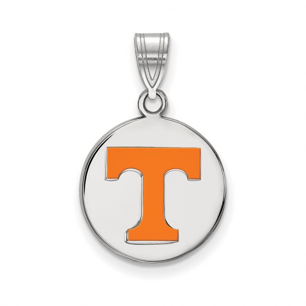 University of Tennessee Sterling Silver Enamel Disc Pendant REEDS