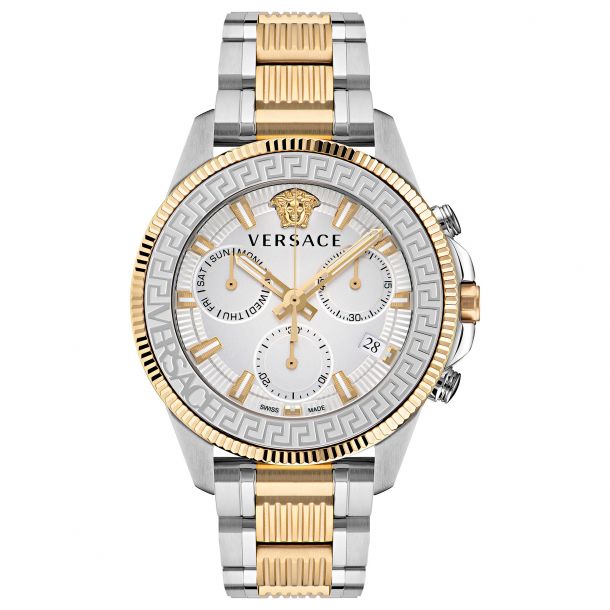 Versace Greca Action Chrono Two-Tone Bracelet Watch | 45mm