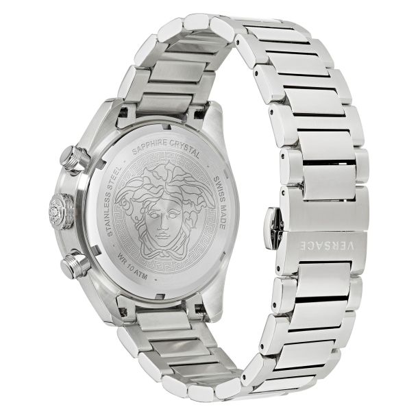 Versace Greca Dome Chrono Stainless Steel Bracelet Watch | 43mm | VE6K00323  | REEDS Jewelers