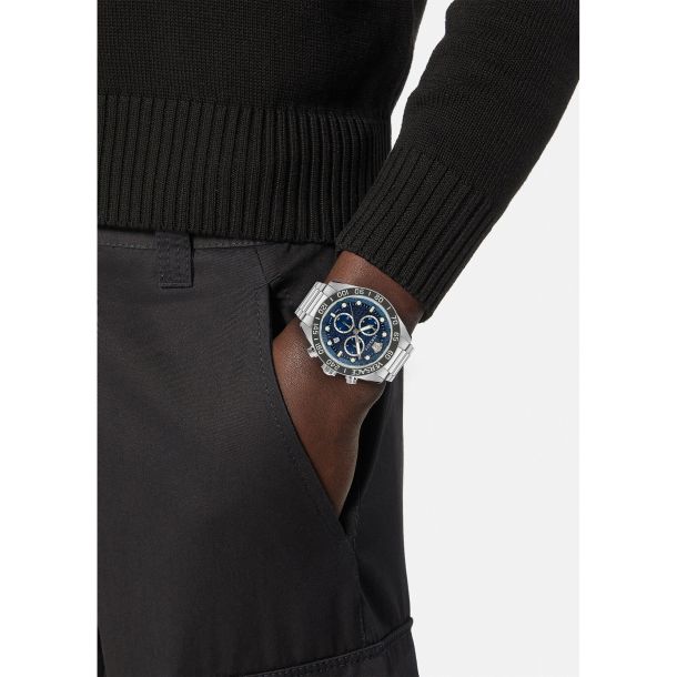 Greca Chrono Dome VE6K00323 Bracelet | Watch | | Versace Steel 43mm REEDS Stainless Jewelers