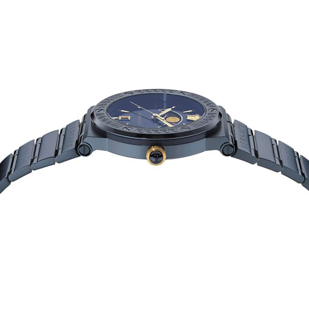 Versace Greca Logo Moon phase Blue Dial Blue Stainless Steel