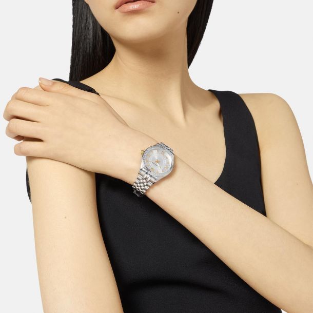 Versace Hellenyium Silver Sunray Dial Stainless Steel Bracelet