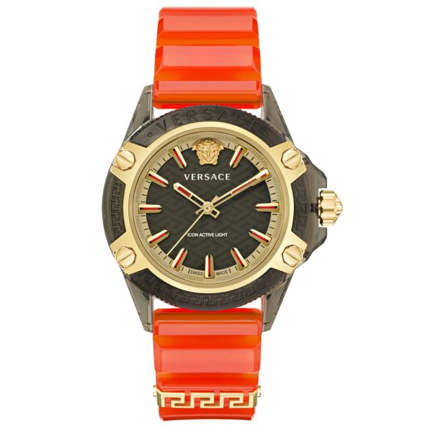 | | Active Strap Orange VE6E00223 Icon Jewelers | REEDS Silicone 42mm Versace Watch