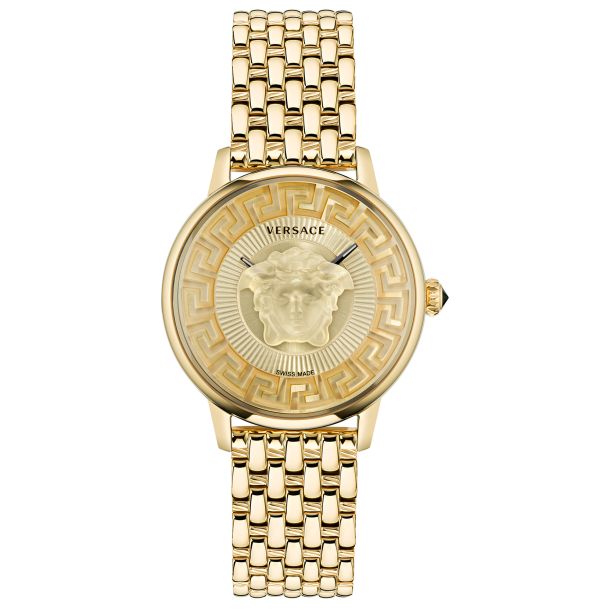Versace Medusa Alchemy Gold Dial and Ion-Plated Yellow Gold Bracelet Watch  | 38mm | VE6F00623 | REEDS Jewelers