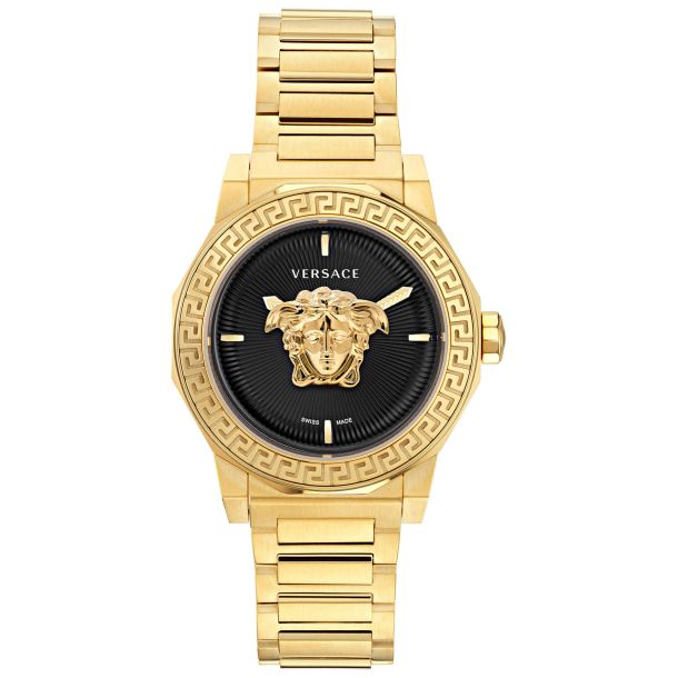 Versace Medusa Deco Black Dial Gold Stainless Steel Bracelet Watch | 38mm |  VE7B00623 | REEDS Jewelers