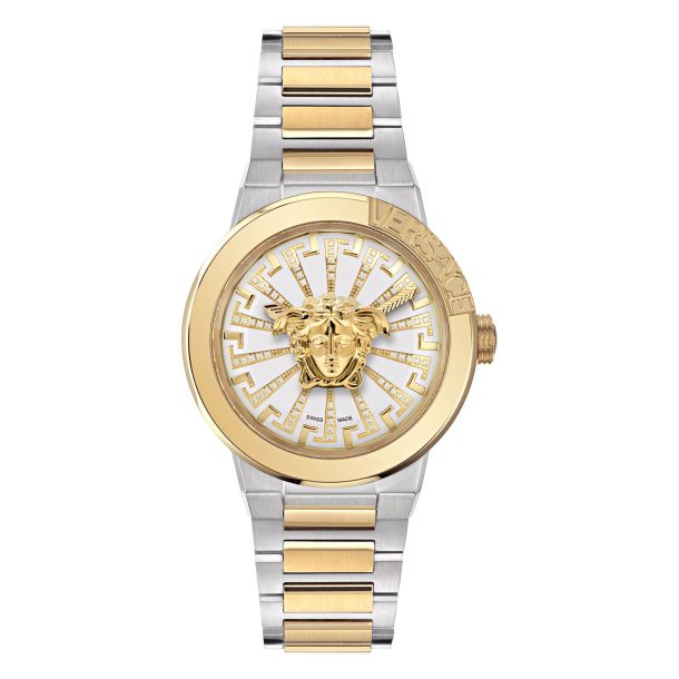 Versace Medusa Infinite Diamond Accent White Dial Two-Tone Bracelet Watch |  38mm | VE3F00823 | REEDS Jewelers