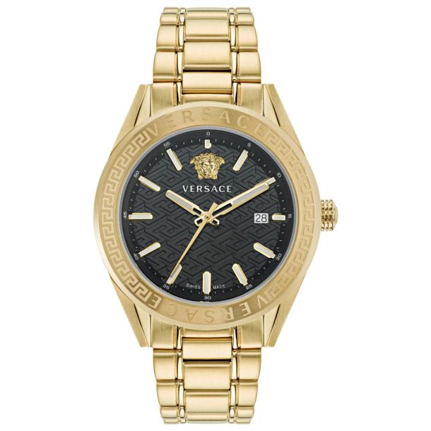 Versace V-Code Gold-Plated Watch | 42mm | VE6A00623 | REEDS Jewelers