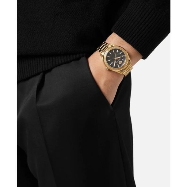 Versace V-Code Gold-Plated Watch | 42mm | VE6A00623 | REEDS Jewelers