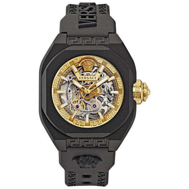 Dial REEDS Strap | 42mm Watch | Gold | Silicone Jewelers VE7L00123 V-Legend Skeleton Versace Black