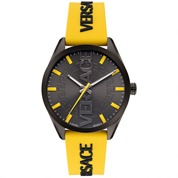 Versace V-Vertical Yellow Silicone Strap Watch | 42mm | VE3H00222 | REEDS  Jewelers