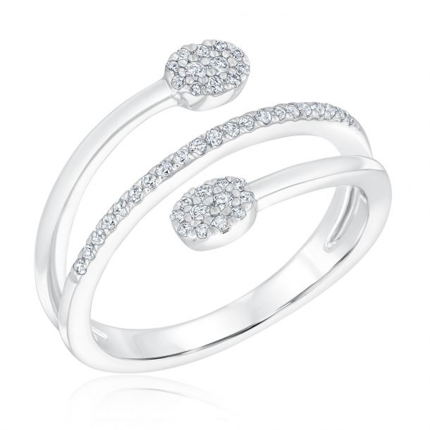 White gold wrap shop around ring