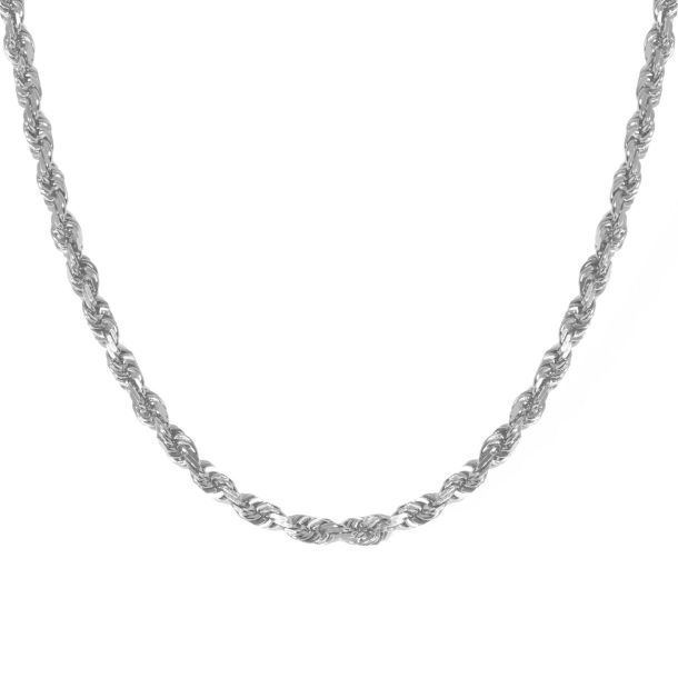 Diamond cut necklace white best sale gold