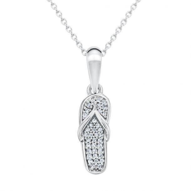 Diamond flip store flop necklace