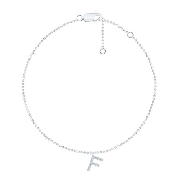 Initial Bracelet F / Silver