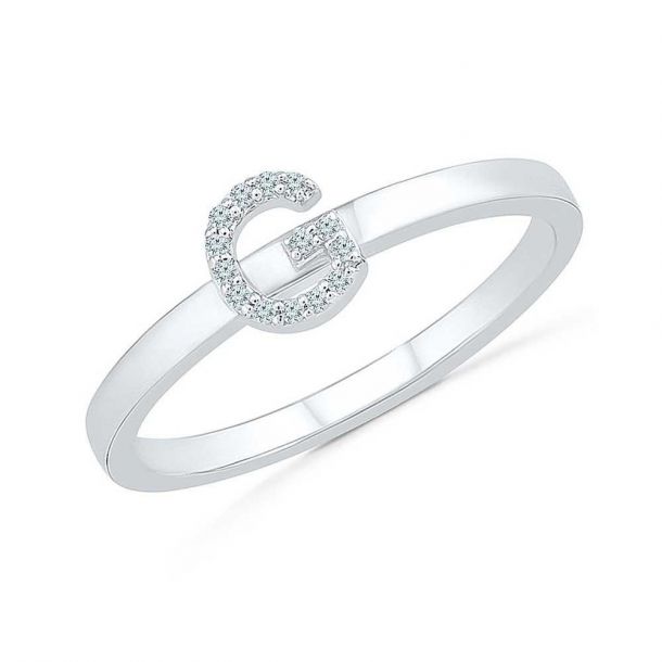 Initial ring white gold hot sale