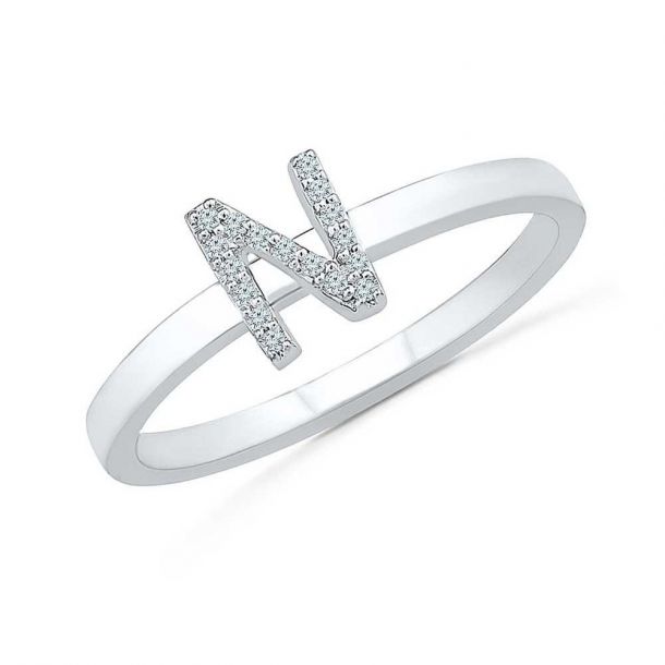 Initial ring white gold sales