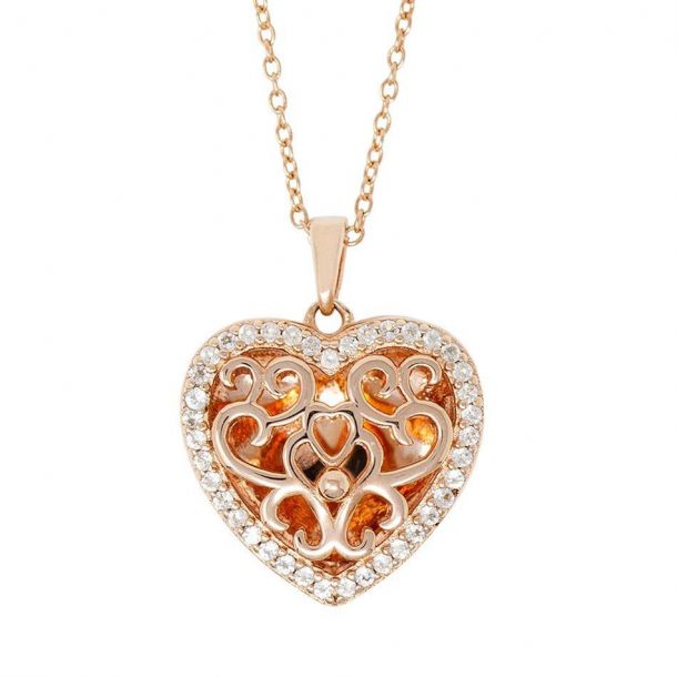 14k rose outlet gold locket necklace