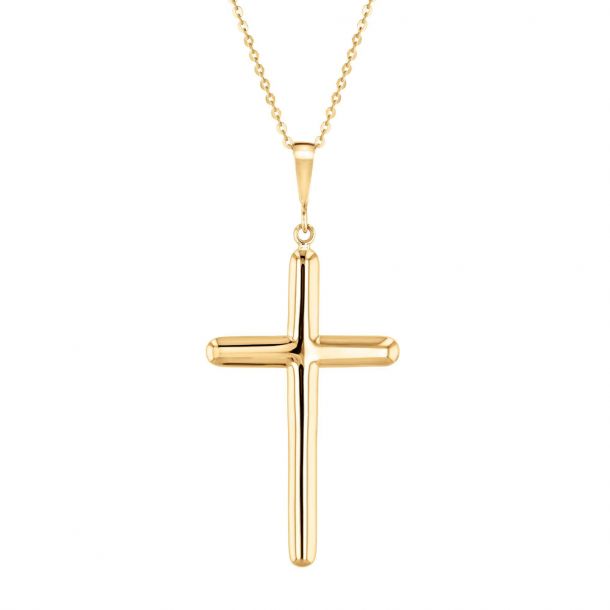 Yellow gold crucifix necklace online