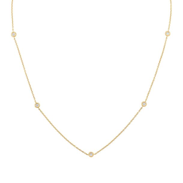 Yellow gold outlet station necklace