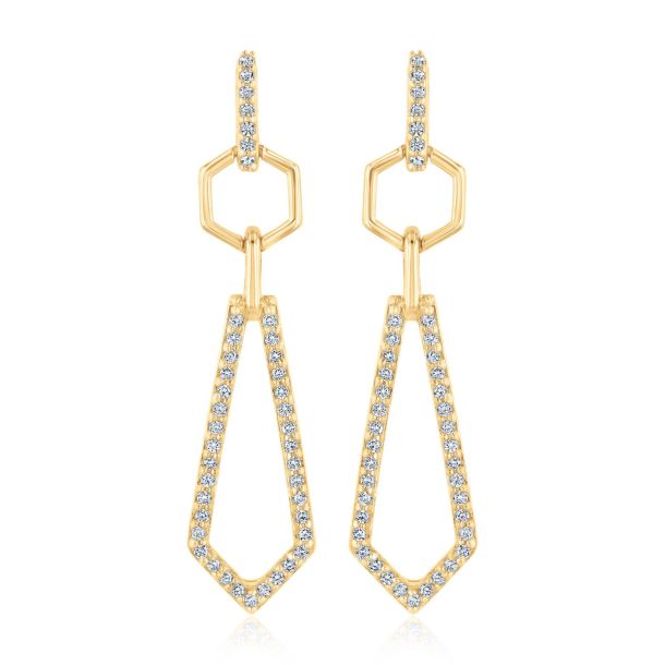 Gold geometric drop shop earrings