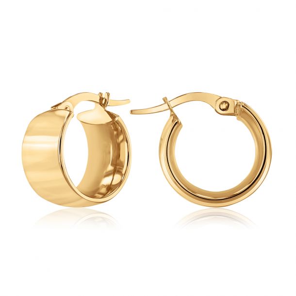 Meridian Gold Hoop Earrings with Charm