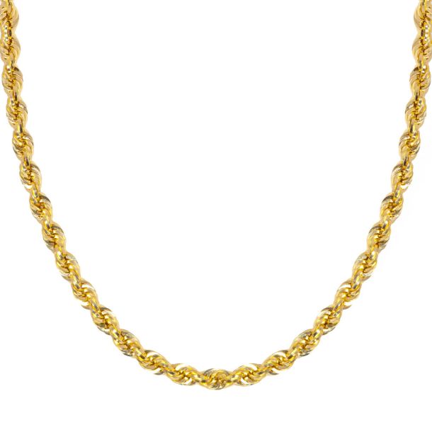 Yellow Gold Hollow Light Rope Chain Necklace 2.9mm REEDS Jewelers