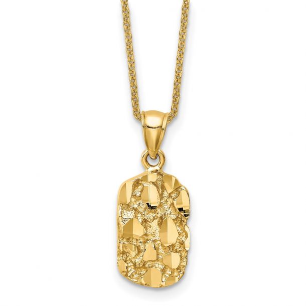 Yellow Gold Nugget Pendant Necklace REEDS Jewelers