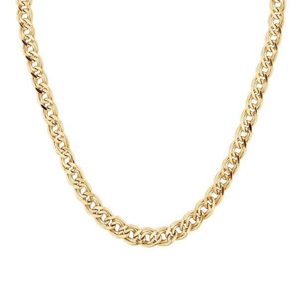 Yellow Gold Oval Double Curb Chain Necklace | REEDS Jewelers
