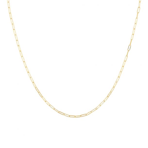 14K Gold 3.2mm Link Paperclip Necklace